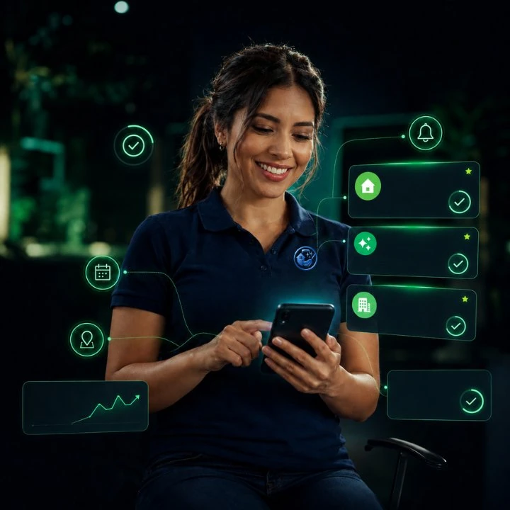 Una partner recibe solicitudes de servicio en su teléfono y elige las que quiere.
